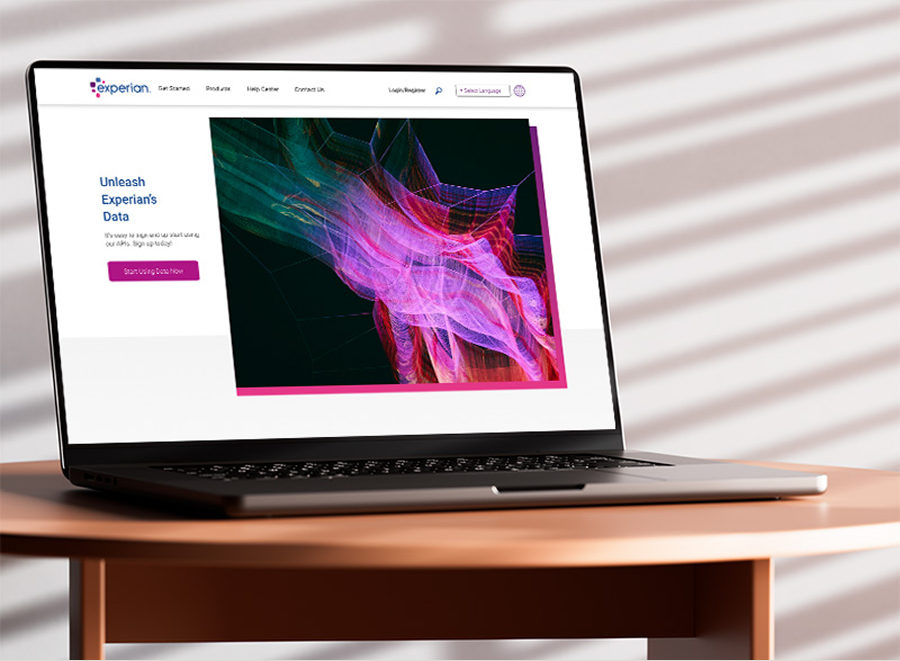 Experian developer portal on a laptop